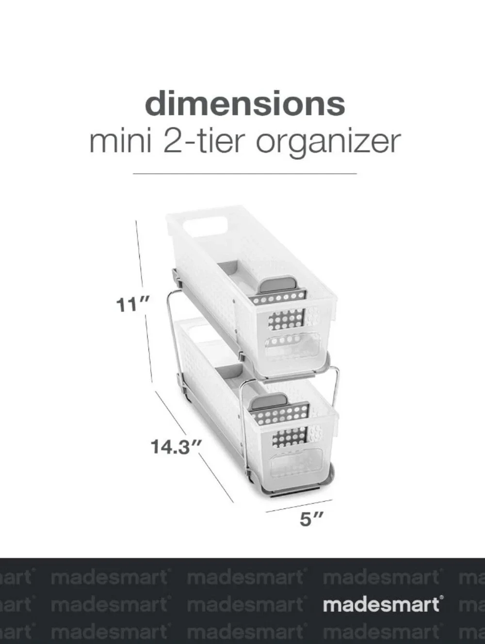 Madesmart Compact Two Tier Storage Organizers, Set of 2 Towers, Like New